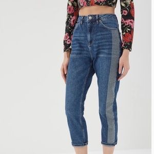 TOPSHOP MOTO | Side Rhinestone Crop Mom Jeans